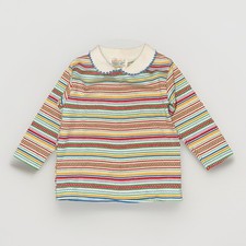 Vintage Health-tex 2T Striped Long Sleeve Shirt Collar Retro 70s Made in USA