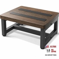 Heavy Duty Wooden Step Stool for Adults - Rustic Brown - Non-Rustic