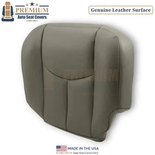 2003-2006 Fits Chevy Tahoe Genuine Leather Driver Bottom Seat Cover Pewter Gray