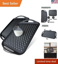 Large Nonslip Serving Tray with Handles, Silicone Grippy Dots Lap Food Trays ...