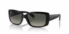 NEW RAY-BAN WOMEN'S OVAL SUNGLASSES GREEN LENS POLISHED BLACK FRAME RB4389