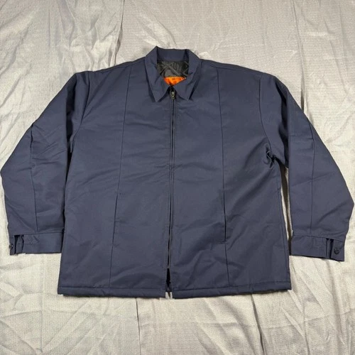 Red Kap Jacket Mens XL Navy Blue JT50NV Perma-Lined Panel Work Jacket Quilted - product listing photo