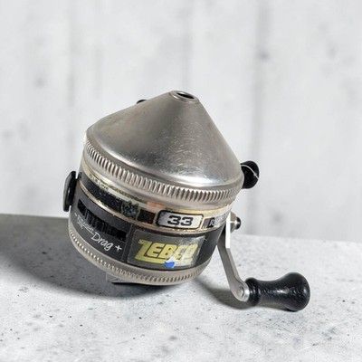 Zebco 33 Rhino Spincast Fishing Reel TESTED Stainless Steel 10lb Line USA c1989
