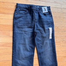 Cat  Jack Boy Straight Leg Jeans Dark Wash Stretch Adjustable Waist Size 16 NWT