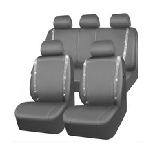 CAR PASS Bling Car Seat Covers Full Set, Shining Glitter Rhinestone Diamond W...