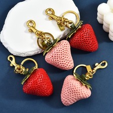 Womens Strawberry Purse Charm Wallet Chain Links Keychain Key Chain Pink Lady