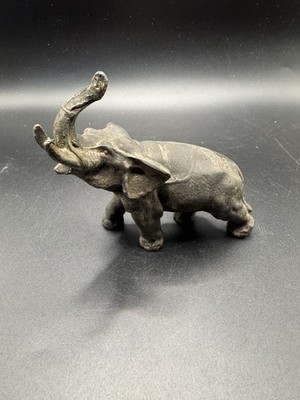 Vintage Elephant Sculpture Cast Metal 4  X 4 