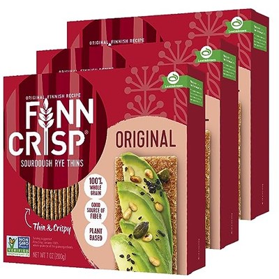 Finn Crisp Original, Delicately Thin Rye Crispbread, Boxes, 7 oz, 3 pk