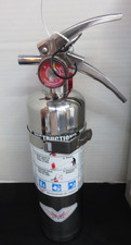   2026- 2  lb CHROME/STAINLESS STEEL ABC FIRE EXTINGUISHER W/VEHICLE BRACKET NEW