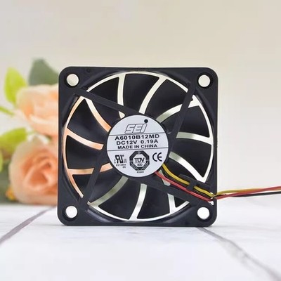   A6010B12MD DC12V 0.19A 6CM 6010 Dual   CPU Chassis Cooling Fan #to