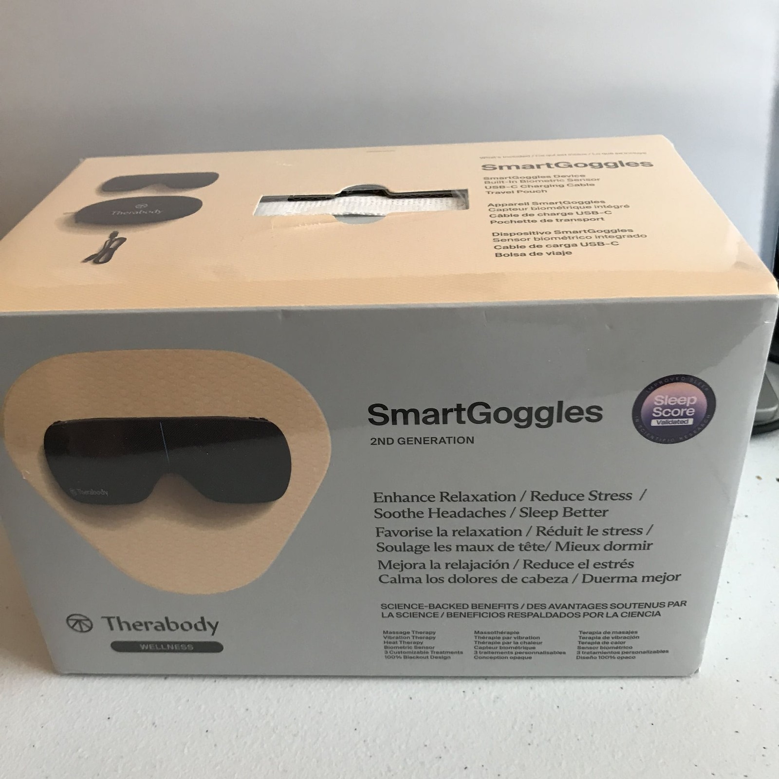 Therabody SmartGoggles 2nd Gen Heated Eye Mask and Faial Massager Brand New