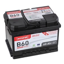 Accurat 12V 60Ah Autobatterie Starterbatterie Batterie KFZ statt 54Ah 55Ah 56Ah
