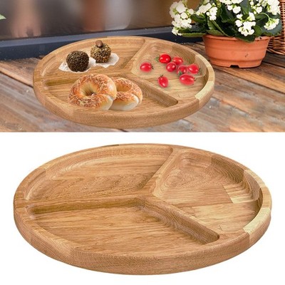 Geteiltes Holz Serviertablett Rund Lebensmittel Obst Tablett für Brunch Teller Kuchen Käse
