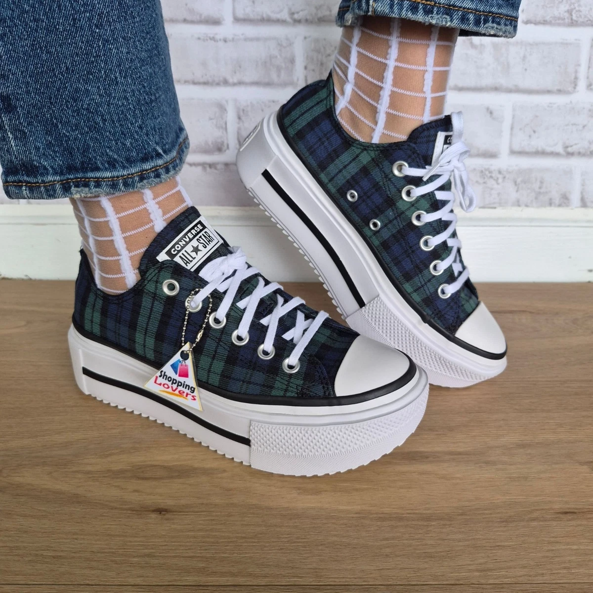 ⭐Converse Lift Double Stack Platform Plaid 7.5 Men\'s shoes Sneaker Black A16517C Chuck Taylor All Star Lift Double Stack Platform Jelly  main image 2