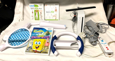 Nintendo Wii Fit Console Bundle with Wii Fit Games SpongeBob and