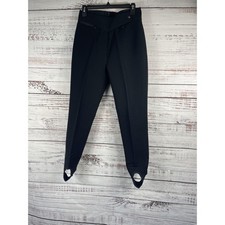 Vintage Obermeyer Pants Women's 10L Black Ski Stirrup Wool Made in Japan 90s