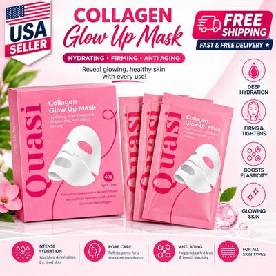 Quasi Salmon PDRN Collagen Face Mask 4Pack Korean Hydrating Gel Mask Cream serum