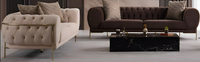 Zweifarbige Chesterfield Sofagarnitur Edle 2X Dreisitzer Couchen