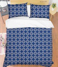 3D Geometric Pattern Blue Quilt Cover Set Duvet Cover Bedding Pillowcases
