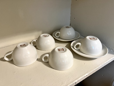 Russel Wright Iroquois Casual White - Lot of 5 Cups and 2 Saucers