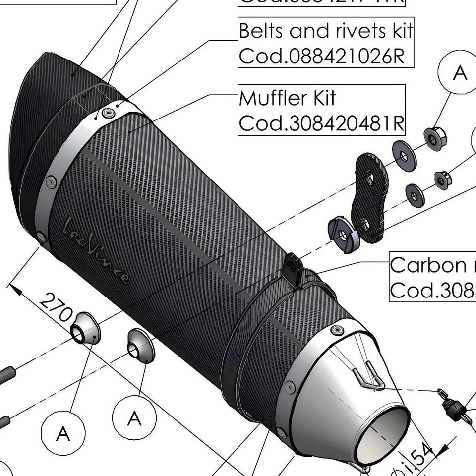 Placa térmica LeoVince sistema de escape carbono para BMW R 1200 R año 2015 / 2016 Foto 4 de 4