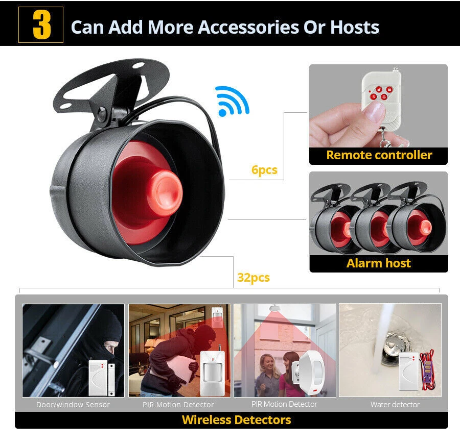 Tuya Wi-Fi Wireless Alarm System Alexa Google Burglar Home Security Door Sensor - Image 4 of 4