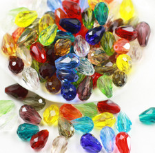 wholesale 30pcs 11X8mm color Drop glass Crystal Loose Spacer beads