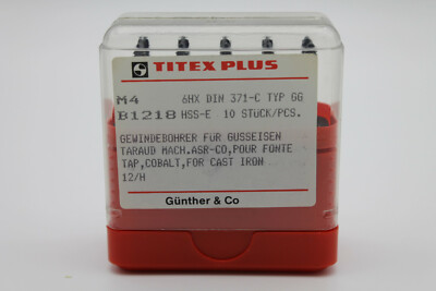 10x Titex Plus M4 6HX HSS-E B1218 DIN 371-C Gewindebohrer