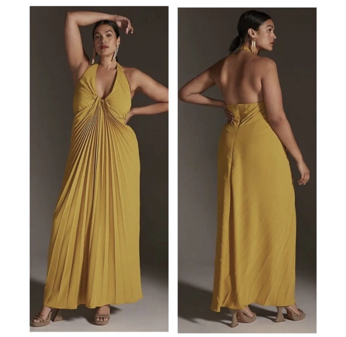 Mustard yellow halter dress 2025