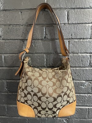 COACH Vintage Signature Logo Monogram Canvas Satchel Handbag | eBay