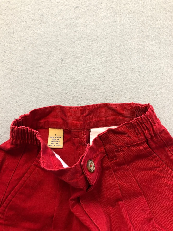 Pantalones cortos de mezclilla Duck Head Bottoms para niñas jóvenes 5 rojos cintura elástica Foto 2 de 4