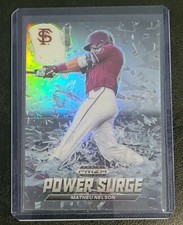 Matheu Nelson 2021 Panini Prizm Draft Picks Power Surge Silver Reds Insert