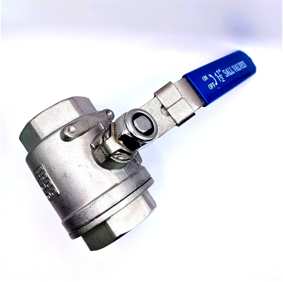 1-1/2" Full Port Ball Valve 304 Stainless Steel 2P FNPT 1000 WOG- LOCKING HANDLE - Image 2 of 4