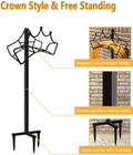 Freestanding Garden Hose Stand Holder Metal Water Pipe Reel Storage Rack Outdoor