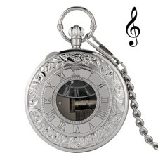 Creative Musical Pocket Watch Playing Song Quartz Watches for Men Women Chain
