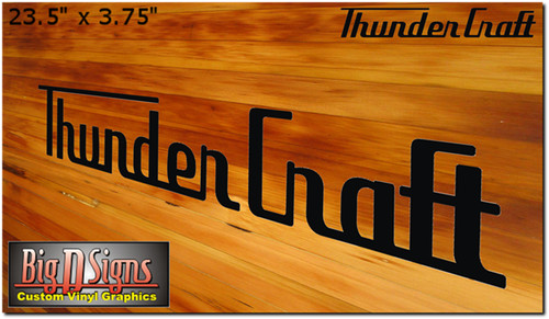 Thunder Craft Boats Vinyl Decal Set 23.5" x 3.75" Vintage Replica (Qty 2)