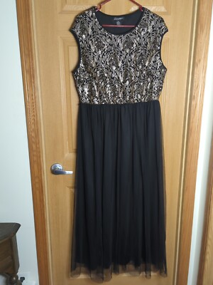 candalite formal dresses CANDALITE Black Sleeveless Evening Dress With Slit Sz XL *Runs small