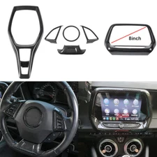 6PCs Interior Trim Kit Decoration Cover Carbon Fiber Look For 16-23 Chevy Camaro