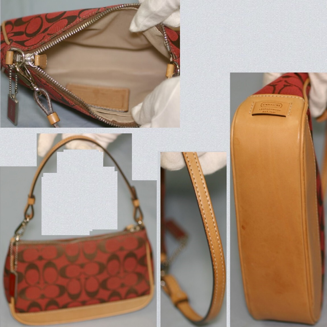 バッグ Coach Accessory Pouch One Shoulder 6094 COACH one shoulder bag accessory pouch signature 6094