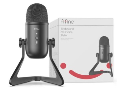 FIFINE USB Podcast Microphone, Black (K678)