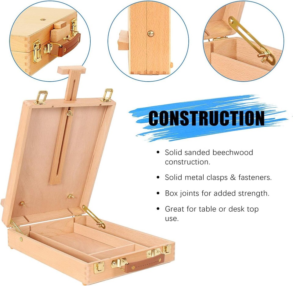 Art Supplies Wood Box Easel Sketchbox Painting Storage Box for Drawing ...