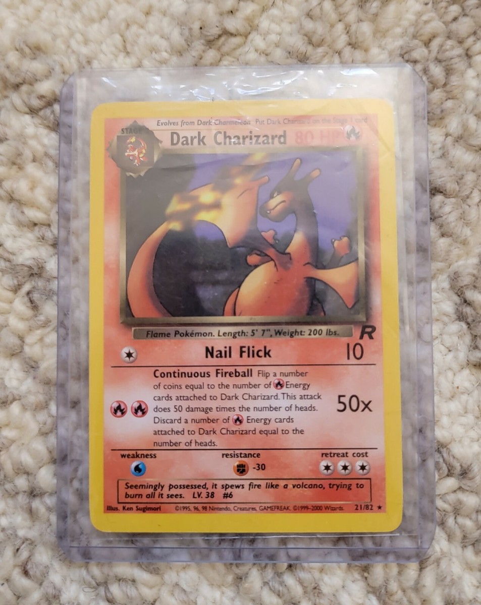 TCG Dark Charizard Pokemon Team Rocket Card 21/82 1995, 96, 98