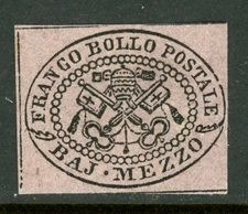 Italy 1852 Roman States ½b Gray Lilac Scott #1b Mint T753 ⭐⭐⭐⭐