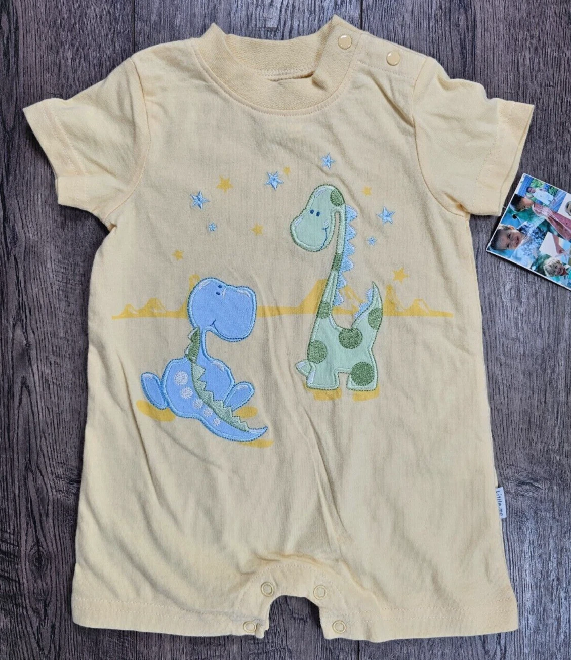 Baby Boy Clothes New Little Me 3 Month Yellow Dinosaur Romper Outfit