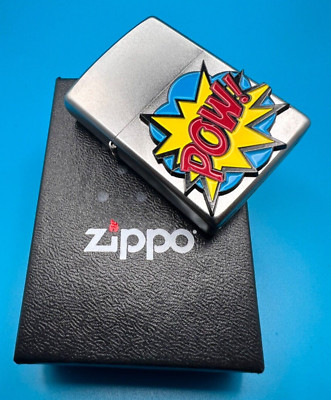 Brand New 23 Zippo Lighter POP ART COMIC DESIGN Custom/Retrofit Satin Chrome
