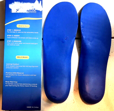 WALK HERO - NEW - MEN'S 10-10.5 - BLUE MEDICAL ORTHOTIC INSOLES