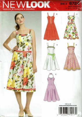 New Look Sewing Pattern 6724 Dress Sleeveless Misses Size 8-18 UNCUT | eBay