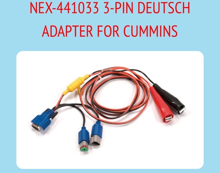 Nexiq Technologies 441033; 3-pin Deutsch adapter use W/ USB-Link