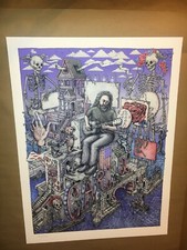 Jerry Garcia “Ramble On Rose” Art Print Cerulean Variant By David Welker XX/250
