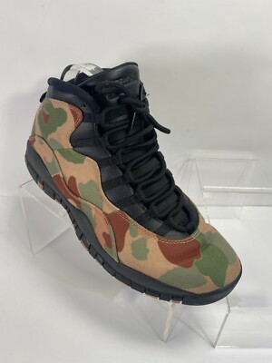 Nike Air Jordan 10 X Retro Camo Siz 10 Desert Black Olive 310805